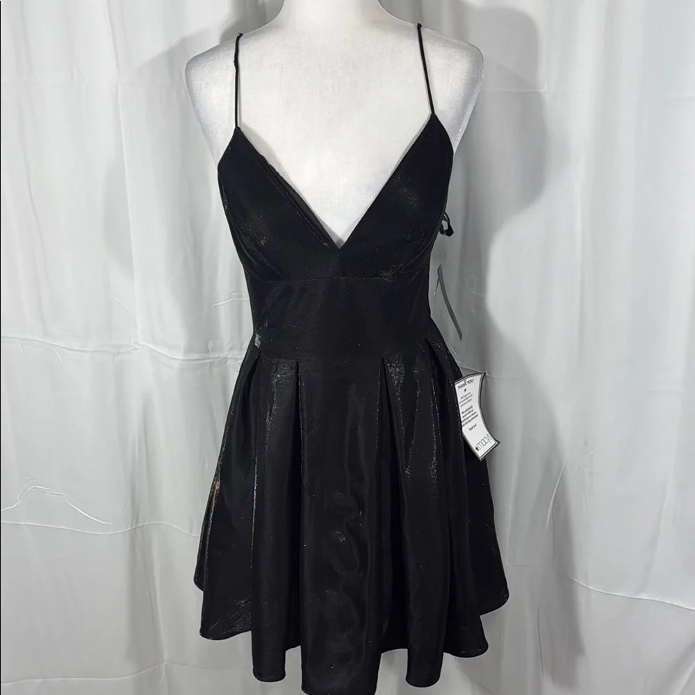 Betsy & Adam Black Fit & Flare Mini Dress Sz 6 NWT